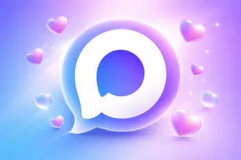 Логотип мессенджера MAX с сердечками вокруг