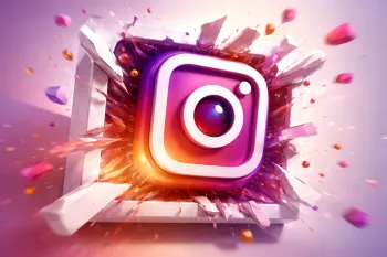 3D логотип Instagram пробивает рамки