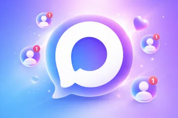 Логотип мессенджера MAX с иконками подписчиков