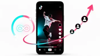 Minimalist illustration of TikTok video reach growth in the recommendation feed with audience retention and repeat views.